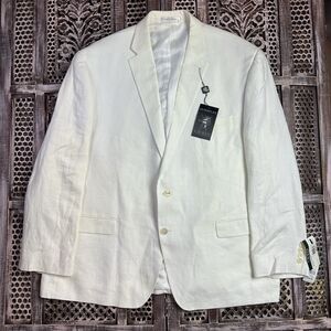 Lauren Ralph Lauren 100% Linen White Ultraflex Blazer NEW with tags 50R